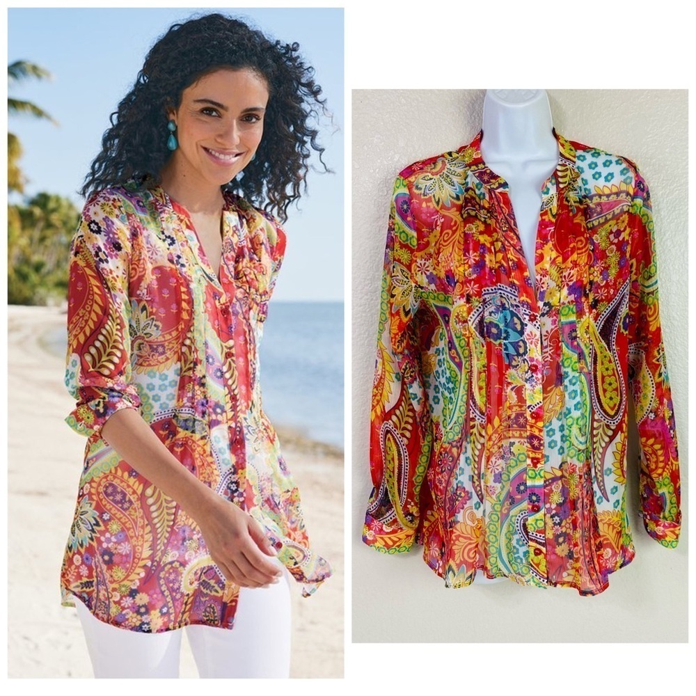 Soft Surroundings Paisley Park Tunic Size S